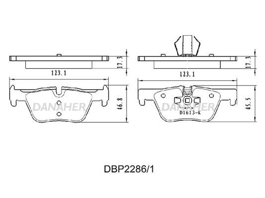 Danaher DBP2286/1 Тормозные колодки дисковые, комплект DBP22861: Отличная цена - Купить в Польше на 2407.PL!