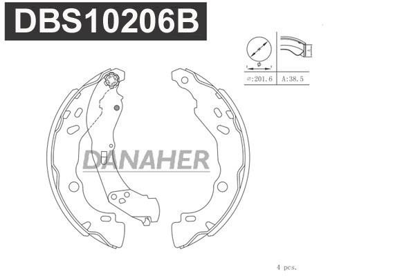 Danaher DBS10206B Колодки тормозные барабанные, комплект DBS10206B: Купить в Польше - Отличная цена на 2407.PL!
