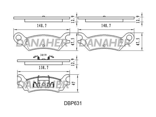 Danaher DBP631 Тормозные колодки дисковые, комплект DBP631: Отличная цена - Купить в Польше на 2407.PL!