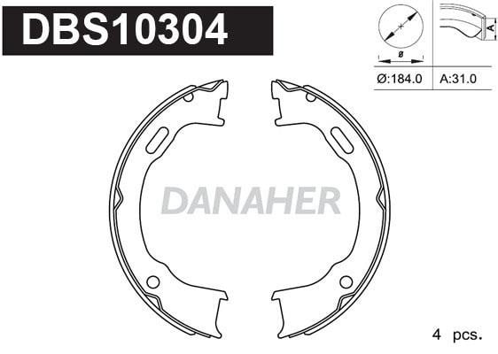 Danaher DBS10304 Parking brake shoes DBS10304: Buy near me in Poland at 2407.PL - Good price!