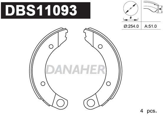 Danaher DBS11093 Brake shoe set DBS11093: Buy near me in Poland at 2407.PL - Good price!