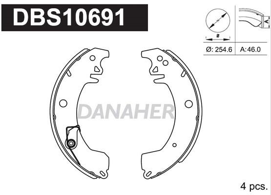 Danaher DBS10691 Колодки тормозные барабанные, комплект DBS10691: Отличная цена - Купить в Польше на 2407.PL!