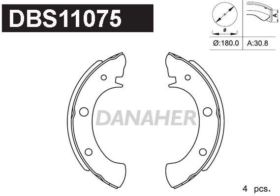 Danaher DBS11075 Колодки тормозные барабанные, комплект DBS11075: Отличная цена - Купить в Польше на 2407.PL!
