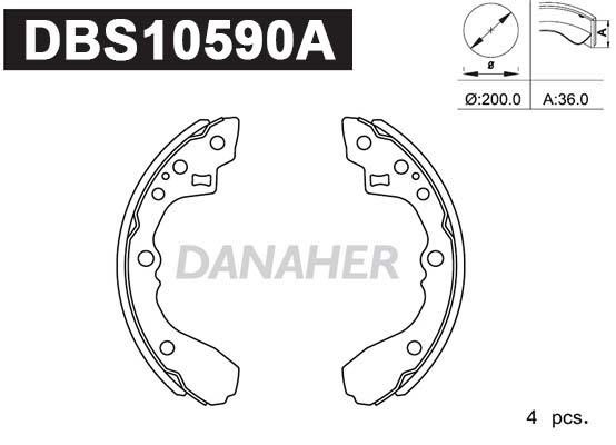 Danaher DBS10590A Brake shoe set DBS10590A: Buy near me in Poland at 2407.PL - Good price!