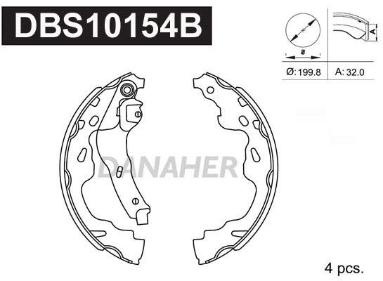 Danaher DBS10154B Колодки тормозные барабанные, комплект DBS10154B: Отличная цена - Купить в Польше на 2407.PL!
