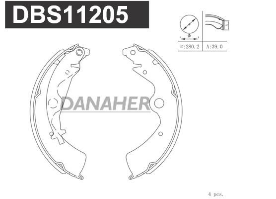 Danaher DBS11205 Brake shoe set DBS11205: Buy near me in Poland at 2407.PL - Good price!