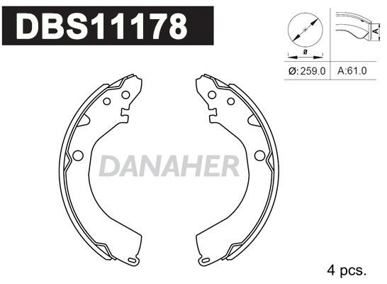 Danaher DBS11178 Колодки тормозные барабанные, комплект DBS11178: Отличная цена - Купить в Польше на 2407.PL!