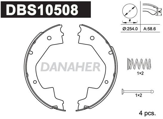Danaher DBS10508 Колодки тормозные барабанные, комплект DBS10508: Отличная цена - Купить в Польше на 2407.PL!