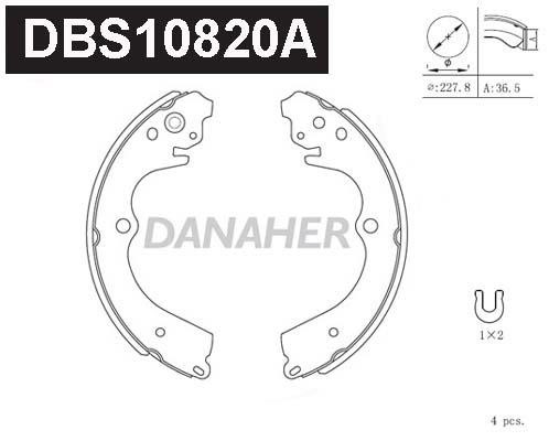 Danaher DBS10820A Колодки гальмівні барабанні, комплект DBS10820A: Приваблива ціна - Купити у Польщі на 2407.PL!