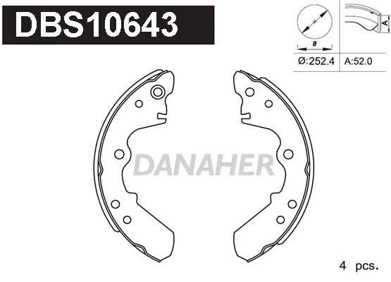Danaher DBS10643 Колодки тормозные барабанные, комплект DBS10643: Отличная цена - Купить в Польше на 2407.PL!
