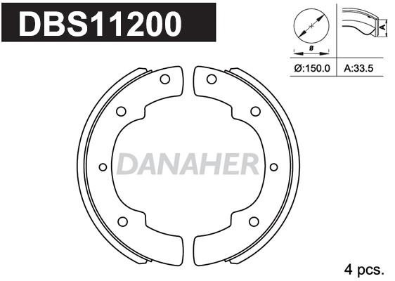 Danaher DBS11200 Колодки гальмівні барабанні, комплект DBS11200: Приваблива ціна - Купити у Польщі на 2407.PL!