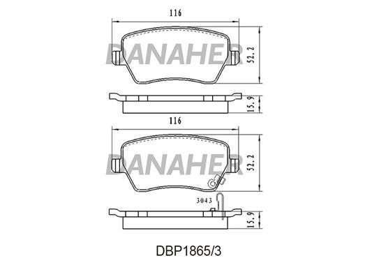 Danaher DBP1865/3 Brake Pad Set, disc brake DBP18653: Buy near me in Poland at 2407.PL - Good price!