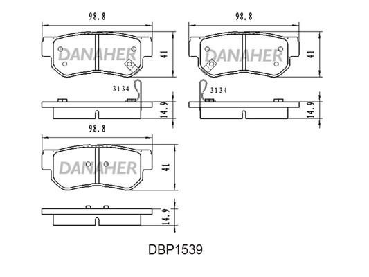 Danaher DBP1539 Тормозные колодки дисковые, комплект DBP1539: Отличная цена - Купить в Польше на 2407.PL!