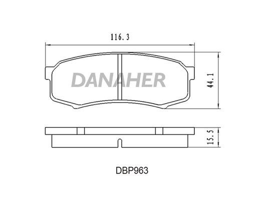 Danaher DBP963 Brake Pad Set, disc brake DBP963: Buy near me in Poland at 2407.PL - Good price!