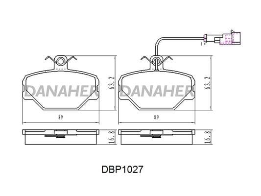 Danaher DBP1027 Brake Pad Set, disc brake DBP1027: Buy near me in Poland at 2407.PL - Good price!