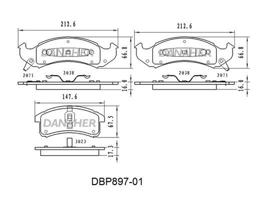 Danaher DBP897-01 Brake Pad Set, disc brake DBP89701: Buy near me in Poland at 2407.PL - Good price!