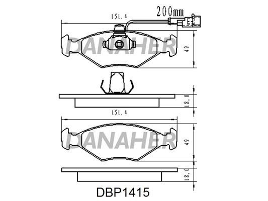 Danaher DBP1415 Brake Pad Set, disc brake DBP1415: Buy near me in Poland at 2407.PL - Good price!