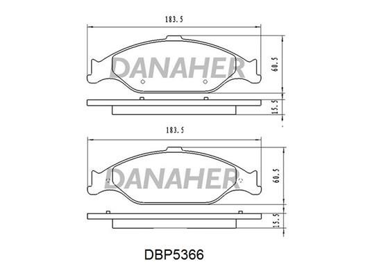 Danaher DBP5366 Гальмівні колодки передні, комплект DBP5366: Приваблива ціна - Купити у Польщі на 2407.PL!
