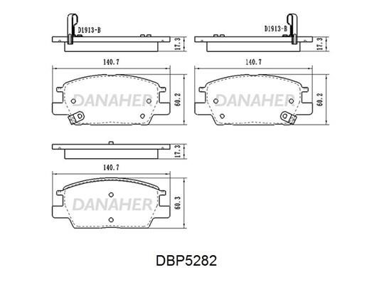 Danaher DBP5282 Гальмівні колодки передні, комплект DBP5282: Приваблива ціна - Купити у Польщі на 2407.PL!