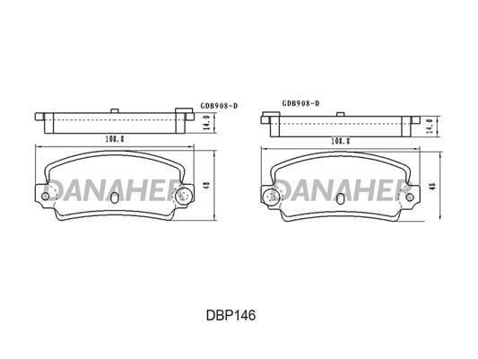 Danaher DBP146 Тормозные колодки дисковые, комплект DBP146: Отличная цена - Купить в Польше на 2407.PL!