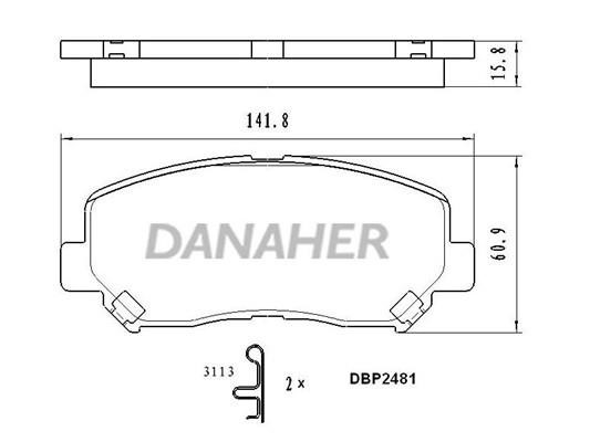 Danaher DBP2481 Brake Pad Set, disc brake DBP2481: Buy near me in Poland at 2407.PL - Good price!