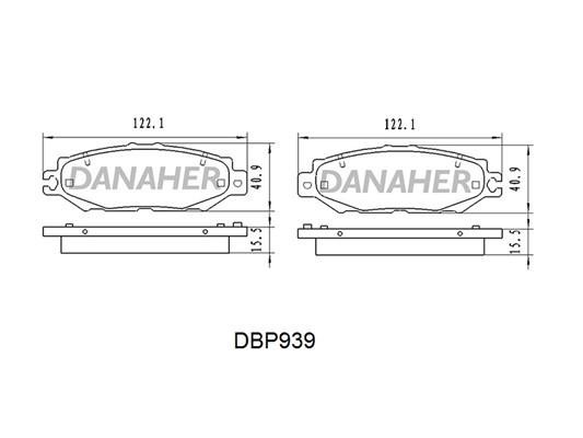 Danaher DBP939 Brake Pad Set, disc brake DBP939: Buy near me in Poland at 2407.PL - Good price!