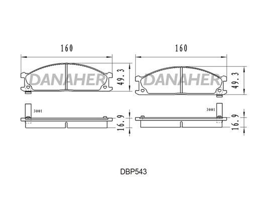 Danaher DBP543 Brake Pad Set, disc brake DBP543: Buy near me in Poland at 2407.PL - Good price!