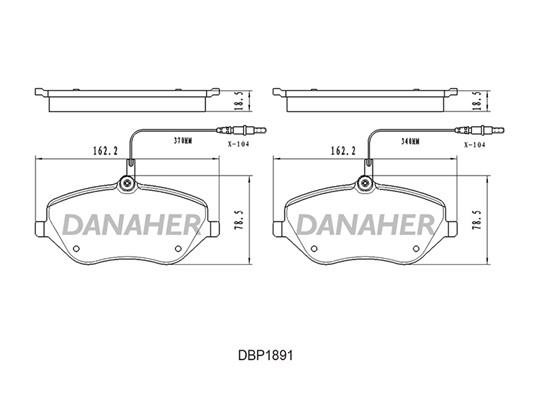 Danaher DBP1891 Brake Pad Set, disc brake DBP1891: Buy near me in Poland at 2407.PL - Good price!