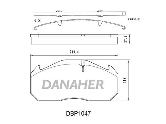 Danaher DBP1047 Brake Pad Set, disc brake DBP1047: Buy near me in Poland at 2407.PL - Good price!