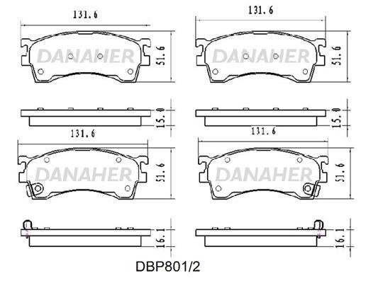 Danaher DBP801/2 Scheibenbremsbeläge, Set DBP8012: Kaufen Sie zu einem guten Preis in Polen bei 2407.PL!