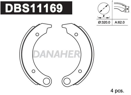 Danaher DBS11169 Колодки тормозные барабанные, комплект DBS11169: Отличная цена - Купить в Польше на 2407.PL!