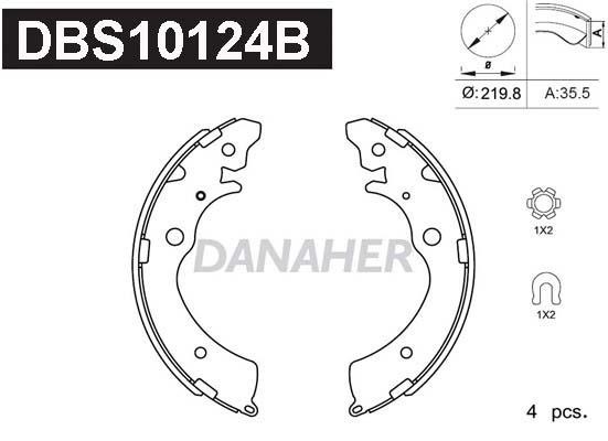 Danaher DBS10124B Brake shoe set DBS10124B: Buy near me in Poland at 2407.PL - Good price!