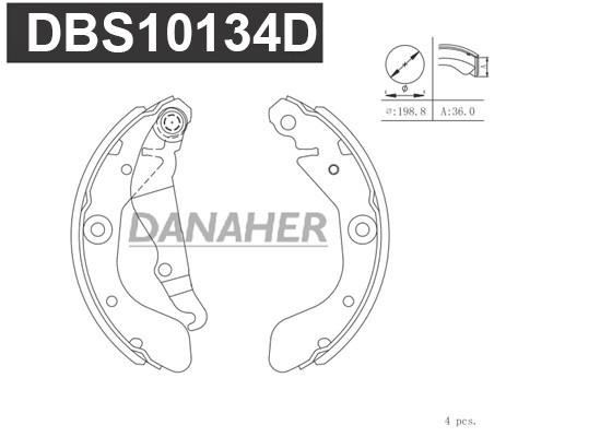 Danaher DBS10134D Brake shoe set DBS10134D: Buy near me in Poland at 2407.PL - Good price!