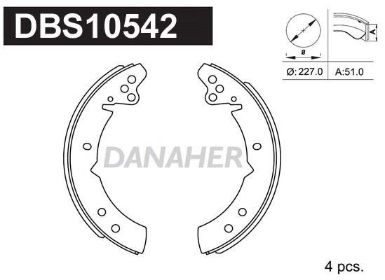 Danaher DBS10542 Колодки тормозные барабанные, комплект DBS10542: Отличная цена - Купить в Польше на 2407.PL!