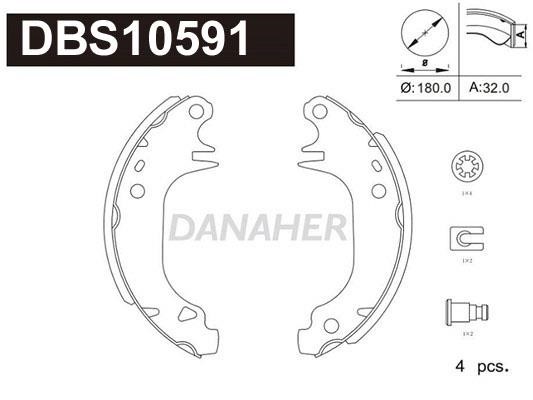 Danaher DBS10591 Колодки гальмівні барабанні, комплект DBS10591: Приваблива ціна - Купити у Польщі на 2407.PL!