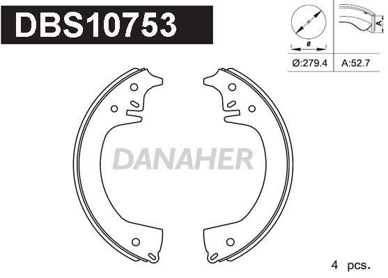 Danaher DBS10753 Колодки гальмівні барабанні, комплект DBS10753: Приваблива ціна - Купити у Польщі на 2407.PL!