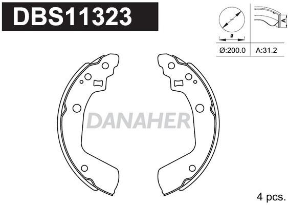 Danaher DBS11323 Колодки гальмівні барабанні, комплект DBS11323: Приваблива ціна - Купити у Польщі на 2407.PL!