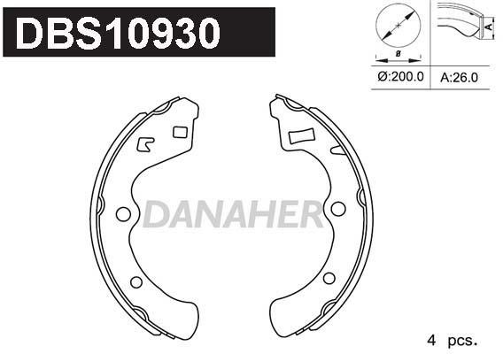 Danaher DBS10930 Колодки тормозные барабанные, комплект DBS10930: Отличная цена - Купить в Польше на 2407.PL!