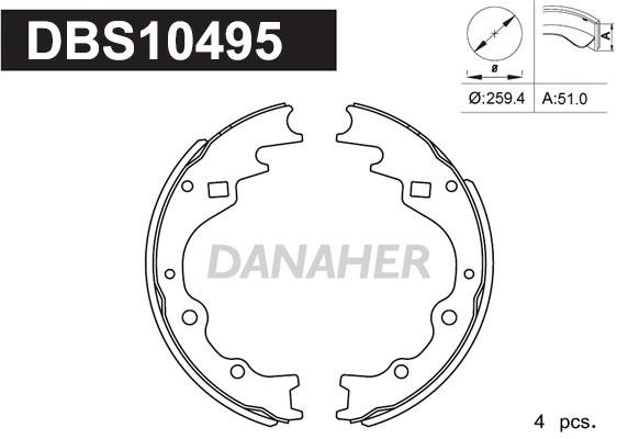 Danaher DBS10495 Brake shoe set DBS10495: Buy near me in Poland at 2407.PL - Good price!