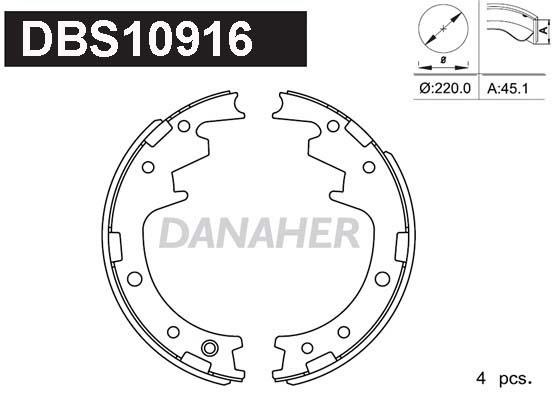 Danaher DBS10916 Brake shoe set DBS10916: Buy near me in Poland at 2407.PL - Good price!