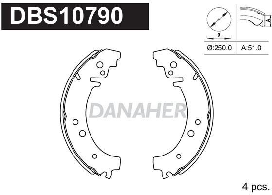 Danaher DBS10790 Колодки тормозные барабанные, комплект DBS10790: Отличная цена - Купить в Польше на 2407.PL!