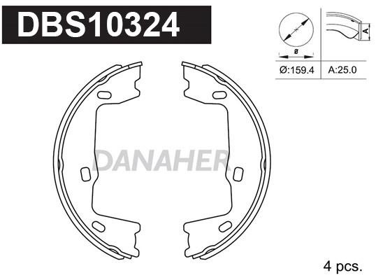 Danaher DBS10324 Parking brake shoes DBS10324: Buy near me in Poland at 2407.PL - Good price!