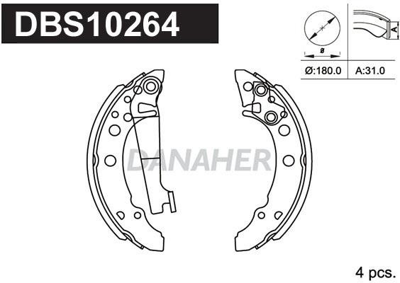 Danaher DBS10264 Brake shoe set DBS10264: Buy near me at 2407.PL in Poland at an Affordable price!