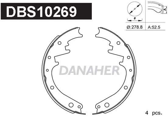 Danaher DBS10269 Колодки тормозные барабанные, комплект DBS10269: Отличная цена - Купить в Польше на 2407.PL!