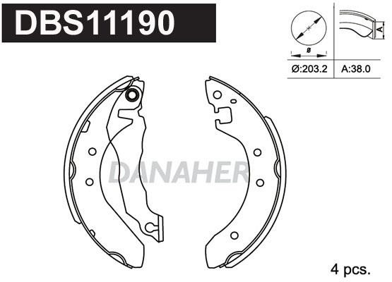 Danaher DBS11190 Brake shoe set DBS11190: Buy near me in Poland at 2407.PL - Good price!