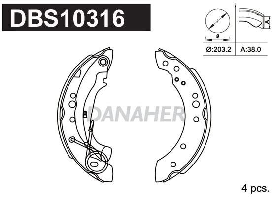 Danaher DBS10316 Brake shoe set DBS10316: Buy near me in Poland at 2407.PL - Good price!