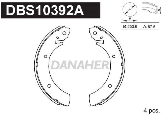Danaher DBS10392A Колодки тормозные барабанные, комплект DBS10392A: Отличная цена - Купить в Польше на 2407.PL!