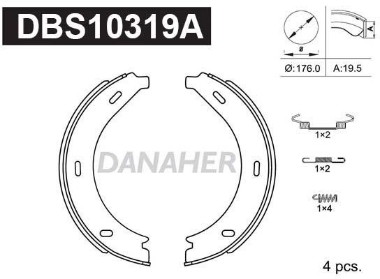 Danaher DBS10319A Parking brake shoes DBS10319A: Buy near me in Poland at 2407.PL - Good price!