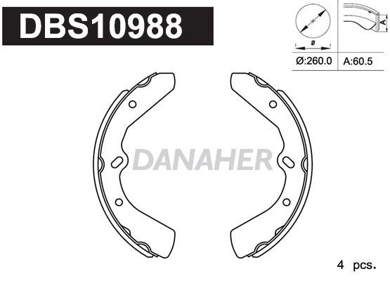 Danaher DBS10988 Brake shoe set DBS10988: Buy near me in Poland at 2407.PL - Good price!