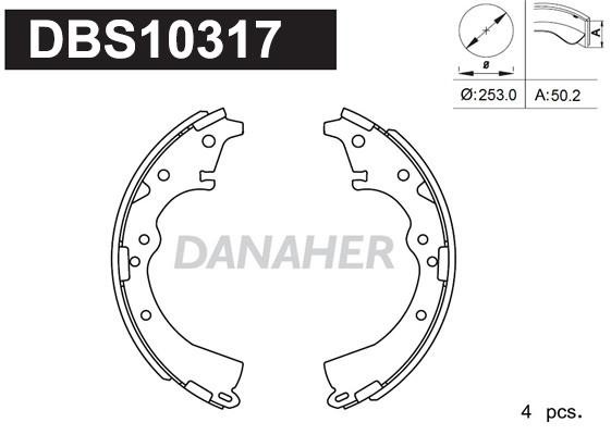 Danaher DBS10317 Колодки тормозные барабанные, комплект DBS10317: Отличная цена - Купить в Польше на 2407.PL!